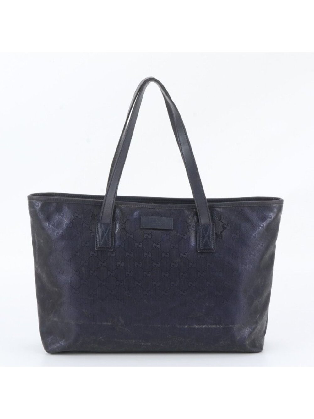 Gucci GG Supreme Leather Tote Bag Shoulder Hand Navy